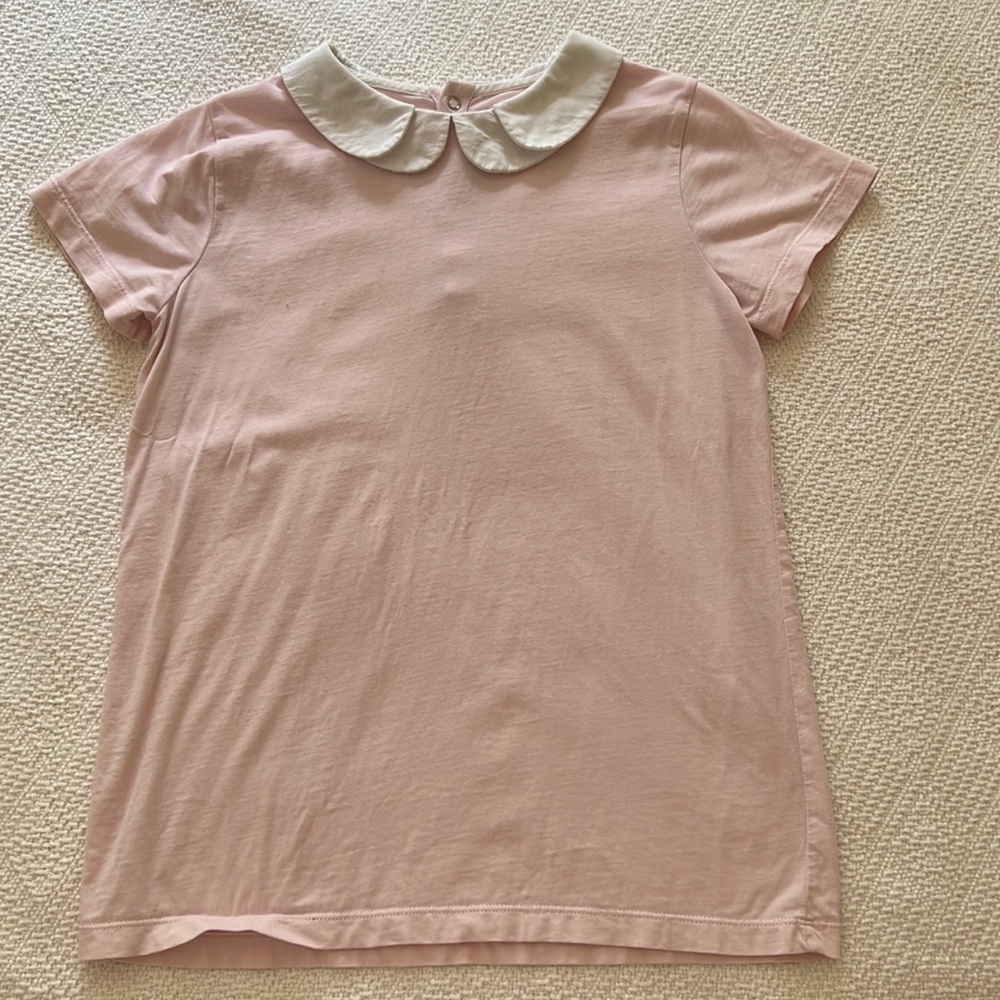 Jacadi Paris light pink white collared top